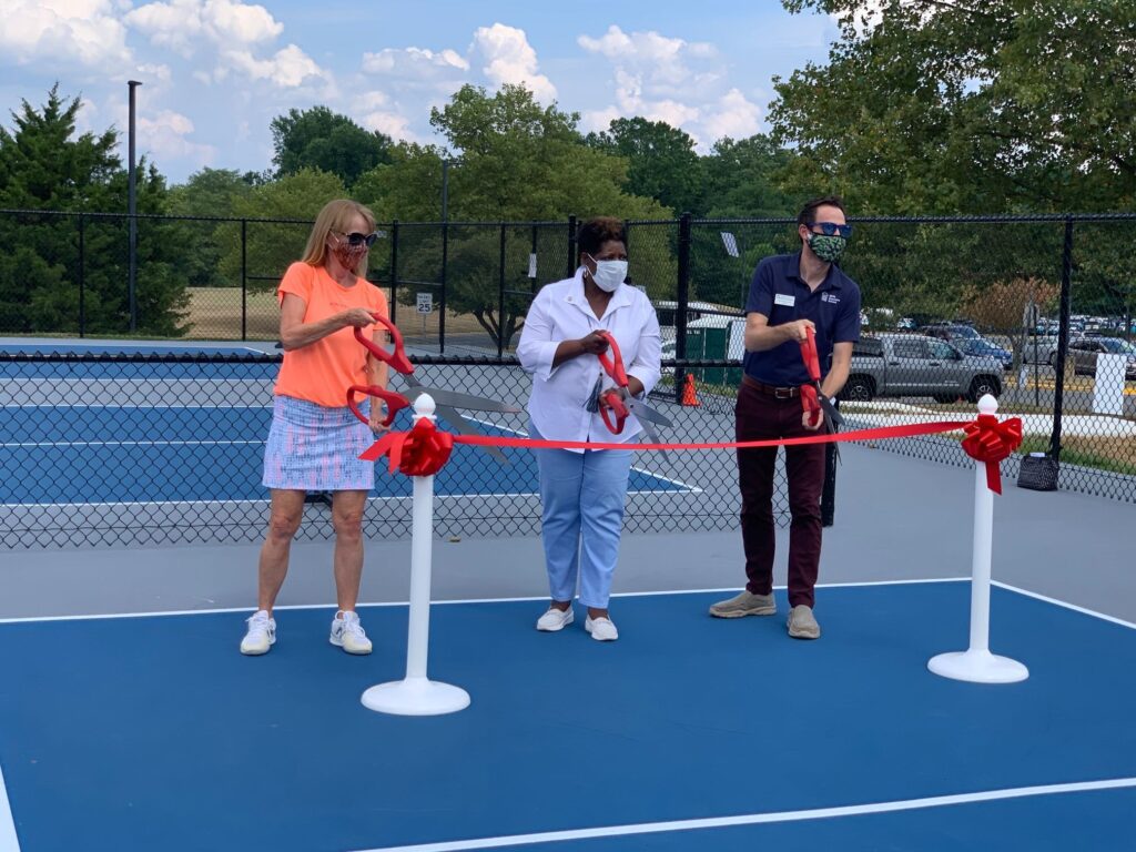 Supervisor Bailey and Parks and Rec Pickball Ribbon Cutting